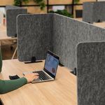 Durable Recycled Felt Desk Divider Panel 160cm Grey 313558