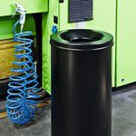 Durable Fire Extinguishing Metal Waste Bin TUV Certified 60L Black 330701