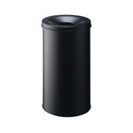 Durable Fire Extinguishing Metal Waste Bin TUV Certified 60L Black 330701