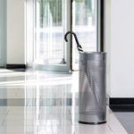 Durable Metal Umbrella Stand 28.5 Litre Round Silver 335023