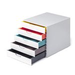 Durable VARICOLOR Desktop Organiser 5 Drawer Colour Coded Modular Storage A4+ 762527