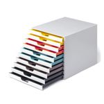 Durable VARICOLOR Desktop Organiser 10 Drawer Colour Coded Modular Storage A4+ 763027