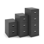 Steel 3 drawer contract filing cabinet 1016mm high - black