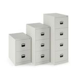 Steel 4 drawer contract filing cabinet 1321mm high - goose grey