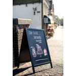 Securit Duplo Pavement Chalkboard with Lacquered Black Pinewood Frame 850x545x440mm SBD-BL-85