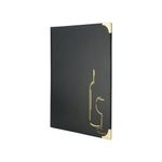 Securit Basic Range Wine Card PVC Leather Style A4 Black MC-BRWC-BL