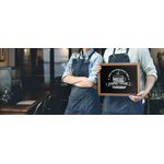 Securit Woody Chalkboard with White Chalk Marker and Mounting Kit 300x10x400mm Teak WBW-TE-30-40