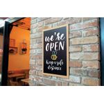 Securit Woody Wood Board with Chalk Marker and Mounting Kit 400x15x600mm Teak WBW-TE-40-60