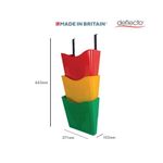 Deflecto x3 Portrait Wall Pocket + Bracket Red/Yellow/Green CP081YTRYG