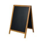 Deflecto Double Sided Pavement A Frame Chalkboard 850x545x440mm Teak PACB-85-TE