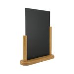 Deflecto Double Sided Large Countertop Chalkboard Information Display Teak TCB-LG-TE