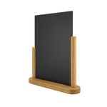 Deflecto Double Sided Large Countertop Chalkboard Information Display Teak TCB-LG-TE