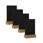 Deflecto Double Sided A4 Countertop Chalkboard Information Display Dark Oak (Pack of 4) TCB-A4-OAKX4