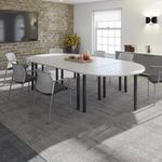 Rectangular chrome radial leg meeting table 1200mm x 800mm - beech