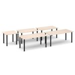 Rectangular chrome radial leg meeting table 1200mm x 800mm - grey oak