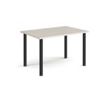 Rectangular black radial leg meeting table 1200mm x 800mm - Light Grey
