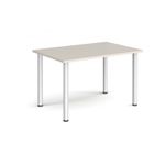 Rectangular silver radial leg meeting table 1200mm x 800mm - Light Grey