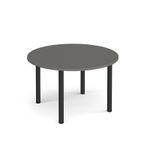Circular black radial leg meeting table 1200mm -Onyx Grey
