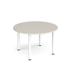 Circular white radial leg meeting table 1200mm - Light Grey
