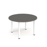 Circular white radial leg meeting table 1200mm - Onyx Grey