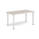 Rectangular silver radial leg meeting table 1400mm x 800mm - Light Grey