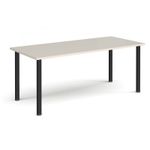 Rectangular black radial leg meeting table 1800mm x 800mm - Light Grey