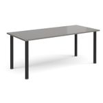 Rectangular black radial leg meeting table 1800mm x 800mm - onyx grey