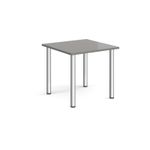 Square chrome radial leg meeting table 800mm x 800mm - onyx grey