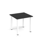 Rectangular white radial leg meeting table 800mm x 800mm - Black