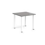 Rectangular white radial leg meeting table 800mm x 800mm - onyx grey
