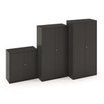 Steel contract cupboard with 1 shelf 1000mm high - black
