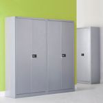 Steel contract cupboard with 3 shelves 1806mm high - black