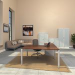 Bisley systems storage low tambour cupboard 1000mm high - silver