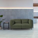 Ebony two seater sofa chair in warm grey
