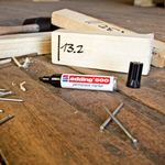 Edding 500 Chisel Tip Permanent Marker Large Black (Pack of 10) 500-001