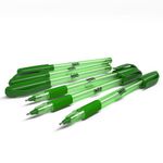 Swash Triangular Ballpoint Pens with Rubber Grip 40 Green + 3 Purple (Pack of 43) BBT40GN