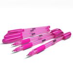 Swash Triangular Ballpoint Pens with Rubber Grip 40 Pink + 3 Purple (Pack of 43) BBT40PK