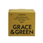 Grace and Green Organic Cotton Non Applicator Tampons Super (Pack of 18) GG0TS002