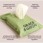 Grace and Green Biodegradable Bamboo Wipes (Pack of 25) GGWET WIPES 25