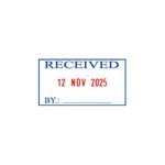 COLOP S260/L1 Green Line Text and Date Stamp RECEIVED 15560150