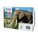 Epson 24 Elephant Claria Photo HD Ink Cartridge CMYK/Light Cyan/Light Magenta Multipack C13T24284011