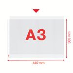 Esselte Pocket Landscape Top Opening Embossed A3 Clear (Pack of 10) 47182