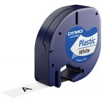Dymo LetraTag Plastic Tape 12mm x 4m White PRL S0721660
