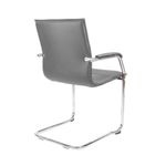 Essen stackable meeting room cantilever chair - grey bonded leather