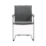 Essen stackable meeting room cantilever chair - grey bonded leather