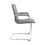 Essen stackable meeting room cantilever chair - grey bonded leather