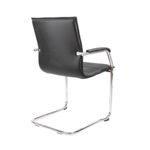 Essen stackable meeting room cantilever chair - black bonded leather