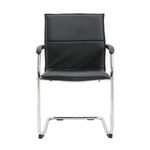 Essen stackable meeting room cantilever chair - black bonded leather