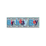Eurowrap Happy Birthday Boy Foil Party Banner Pack of 6 6837-NHBBC