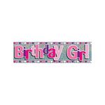 Eurowrap Happy Birthday Girl Foil Party Banner Pack of 6 6837-NHBGC